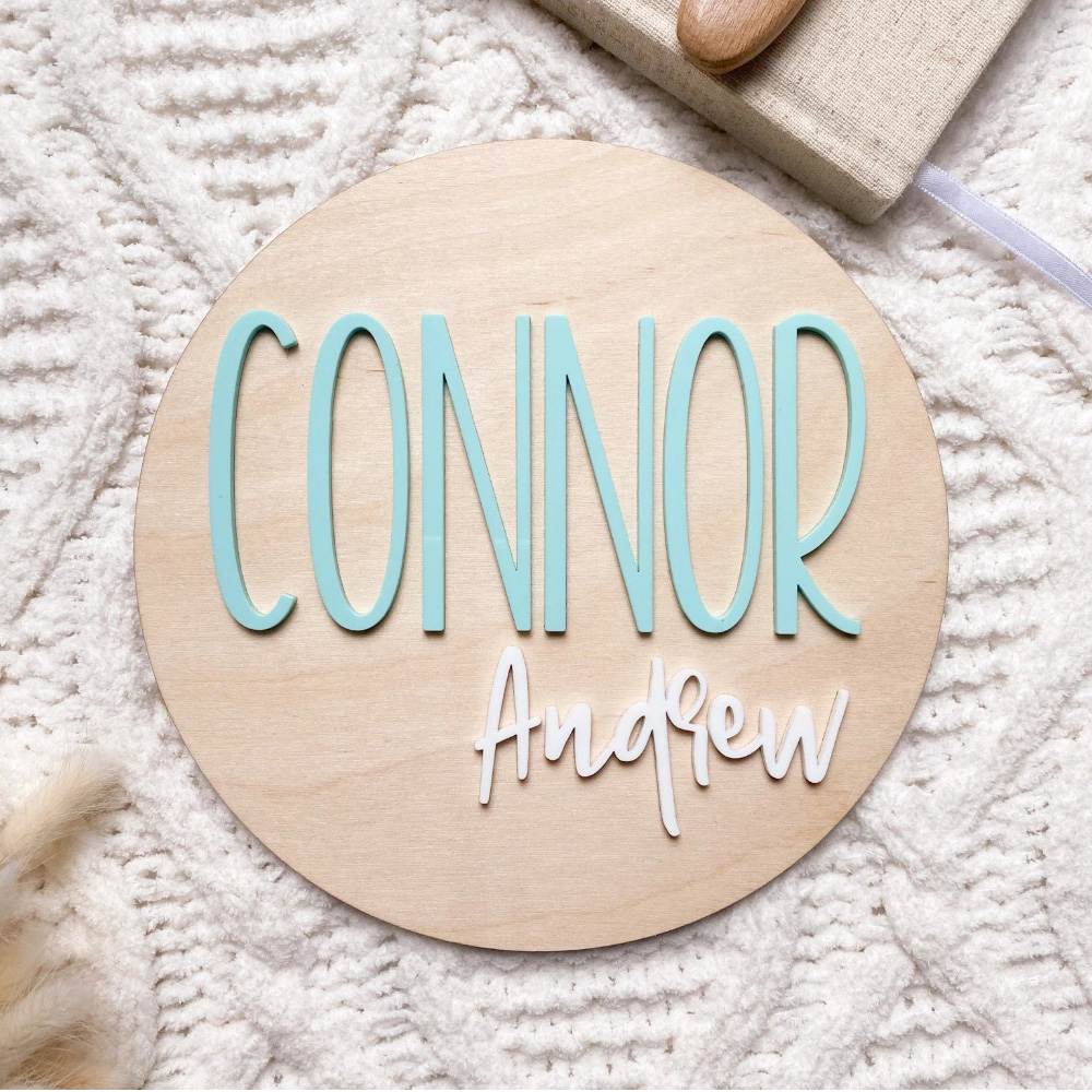 Baby Products Decoration - Personalised Birth Announcement Plaque - Wood