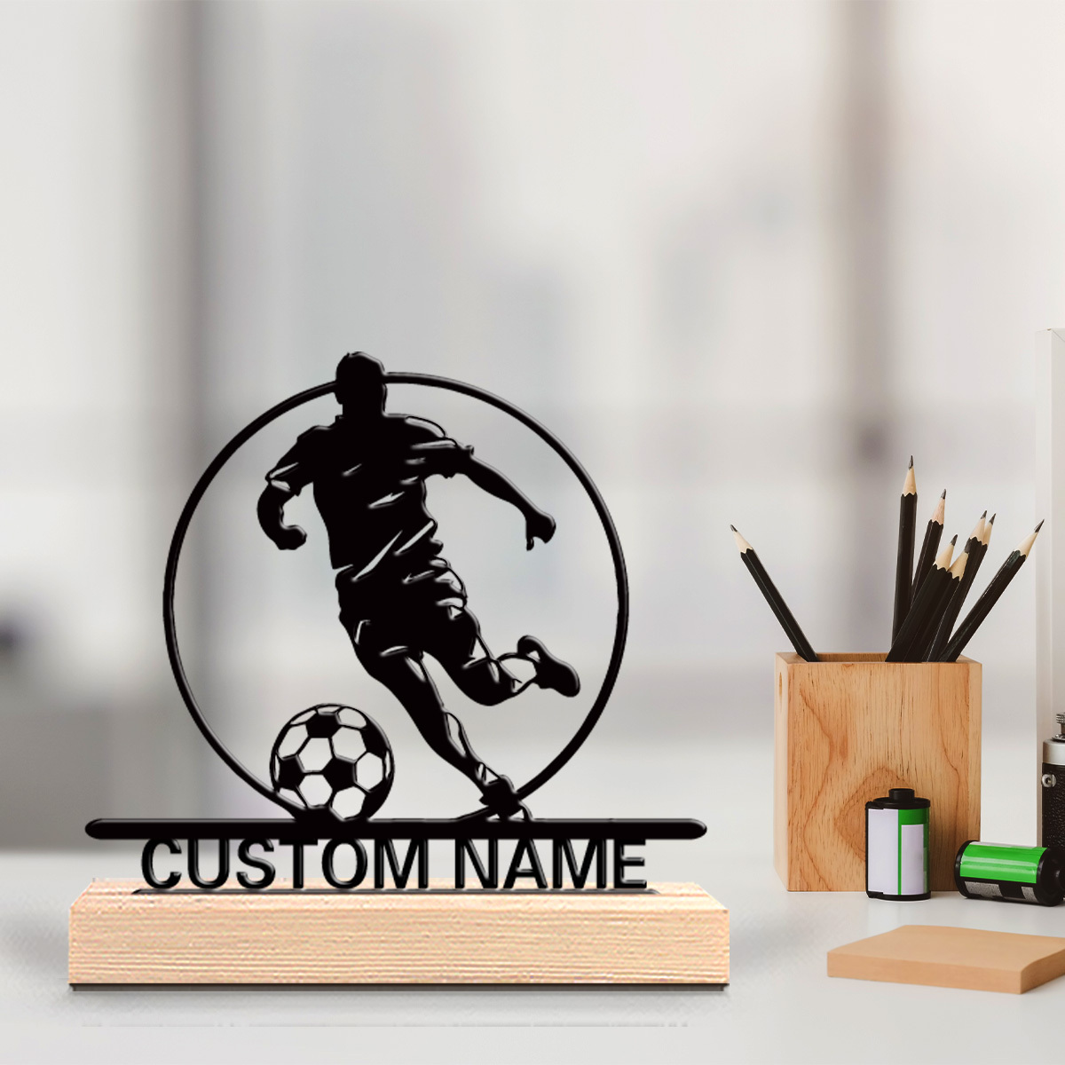 Custom Soccer Player Metal Sta - Baby Products Decoration review and price