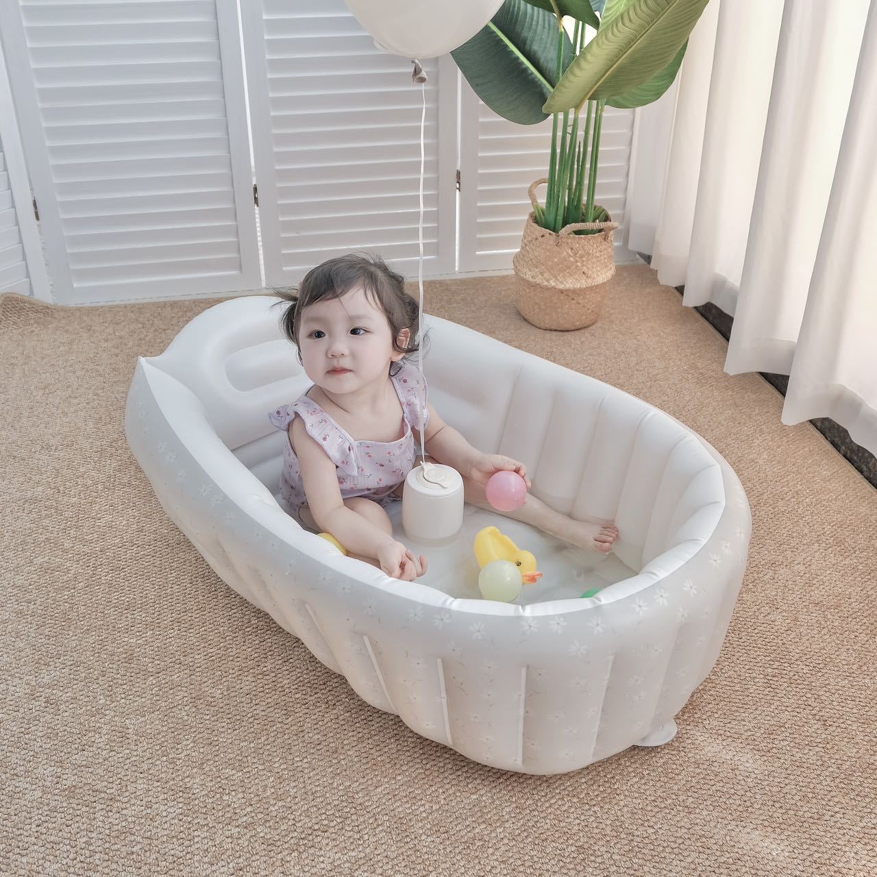 1PC Cartoon Inflatable Bathtub - Baby Products For Newborn review and price
