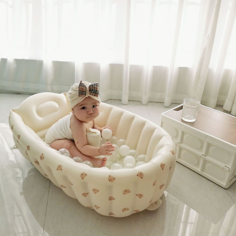 1PC Cartoon Inflatable Bathtub - Baby Products For Newborn review and price
