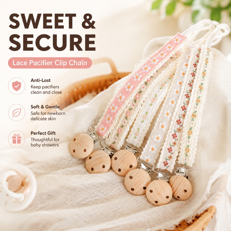 Lace Pacifier Clip Chain for N - Baby Products For Newborn review and price